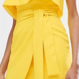 Bandeau Cropped Tie Front Midi Dress